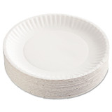 AJM PACKAGING CORP. Corporation PP9GRAWH Paper Plates, 9" dia, White, 100/Pack, 12 Packs/Carton