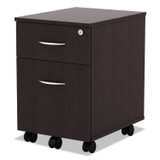 ALERA VABFES Alera Valencia Series Mobile Pedestal, Left or Right, 2-Drawers: Box/File, Legal/Letter, Espresso, 15.88" x 19.13" x 22.88"