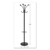 ALBA PMVIENAN Viena Coat Stand, Eight Knobs, Steel, 16w x 16d x 70.6h, Black