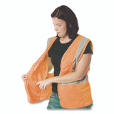 PROTECTIVE INDUSTRIAL PRODUCTS INC PIP 302MVGZ4PORL ANSI Class 2 Four Pocket Zipper Safety Vest, Polyester Mesh, Large, Hi-Viz Orange