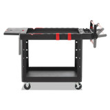 RUBBERMAID COMMERCIAL PROD. 1997208 Heavy Duty Adaptable Utility Cart, Plastic, 2 Shelves, 500 lb Capacity, 25.2" x 51.5" x 36", Black