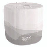 GEORGIA PACIFIC Professional 1458001 Pacific Blue Basic Bathroom Tissue, Septic Safe, 1-Ply, White, 1,210 Sheets/Roll, 80 Rolls/Carton