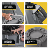 RUBBERMAID COMMERCIAL PROD. 262000GRA Vented Round Brute Container, 20 gal, Plastic, Gray