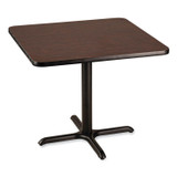 NATIONAL PUBLIC SEATING NPS® CT33636XD1MY Cafe Table, 36w x 36d x 30h, Square Top/X-Base, Mahogany Top, Black Base