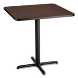 NATIONAL PUBLIC SEATING NPS® CT33636XC1MY Cafe Table, 36w x 36d x 36h, Square Top/X-Base, Mahogany Top, Black Base