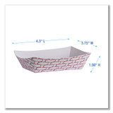 BOARDWALK 30LAG040 Paper Food Baskets, 6 oz Capacity, 3.78 x 4.3 x 1.08, Red/White, 1,000/Carton