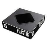 SAFCO PRODUCTS 2989BL Public Square Recycling Container Lid, Square Opening, 15.25w x 15.25d x 2h, Black