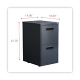 ALERA PAFFCH File Pedestal, Left or Right, 2 Legal/Letter-Size File Drawers, Charcoal, 14.96" x 19.29" x 27.75"