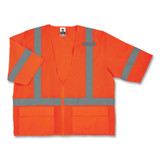 TENACIOUS HOLDINGS, INC. ergodyne® 22117 GloWear 8320Z Class 3 Standard Zipper Vest, Polyester, 2X-Large/3X-Large, Orange