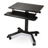 VICTOR TECHNOLOGY LLC DC550 Mobile Height Adjustable Standing Desk with Keyboard Tray, 25.6 x 17.7 x 29 to 44, Black