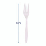 BOARDWALK FORKHWPPWH Heavyweight Polypropylene Cutlery, Fork, Plastic, White, 1,000/Carton