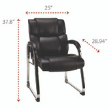 ALERA HD4319 Alera Hildred Series Guest Chair, 25" x 28.94" x 37.8", Black Seat, Black Back, Chrome Base
