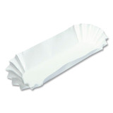 HOFFMASTER 610740 Fluted Hot Dog Trays, 6 x 2 x 2, White, Paper, 500/Sleeve, 6 Sleeves/Carton