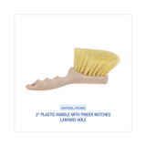 BOARDWALK 4308 Utility Brush, Cream Polypropylene Bristles, 5.5" Brush, 3" Tan Plastic Handle