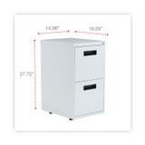 ALERA PAFFLG File Pedestal, Left or Right, 2 Legal/Letter-Size File Drawers, Light Gray, 14.96" x 19.29" x 27.75"