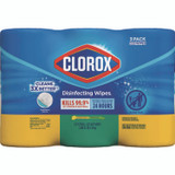 CLOROX SALES CO. 30208 Disinfecting Wipes, Bleach Free Cleaning Wipes, 1-Ply, 7 x 8, Fresh Scent/Citrus Blend, White, 75/Canister, 3/Pack, 4/Carton
