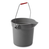 RUBBERMAID COMMERCIAL PROD. 296300GY 10 Quart Plastic Utility Pail, Plastic, Gray, 10.5" dia