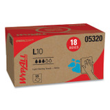 KIMBERLY-CLARK PROFESSIONAL WypAll® 05320 L10 Towels, POP-UP Box, 1-Ply, 9 x 10.5, White, 125/Box, 18 Boxes/Carton