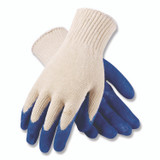 PROTECTIVE INDUSTRIAL PRODUCTS INC PIP 39C122L Seamless Knit Cotton/Polyester Gloves, EN388: 2011, Large, Natural/Blue, 12 Pairs