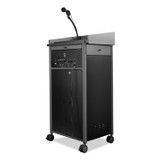 NATIONAL PUBLIC SEATING Oklahoma Sound® GSLS Greystone Lectern with Sound, 23.5 x 19.25 x 45.5, Charcoal Gray