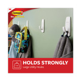 3M/COMMERCIAL TAPE DIV. Command™ 17003ES Large Utility Hooks, Plastic, White, Supports 5 lb
