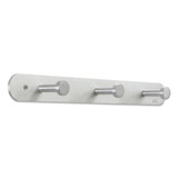 SAFCO PRODUCTS 4201 Nail Head Wall Coat Rack, Three Hooks, Metal, 18w x 2.75d x 2h, Satin