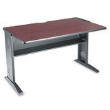 SAFCO PRODUCTS 1931 Computer Desk with Reversible Top, 47.5" x 28" x 30", Mahogany/Medium Oak/Black