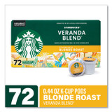 STARBUCKS COFFEE COMPANY 22002161 Veranda Blend Coffee K-Cups, 72/Carton