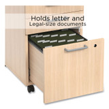 UNION & SCALE 45695CC Essentials Three-Drawer Mobile Pedestal File, 2 Box/1 Legal/Letter-Size File Drawers, Natural, 15.6" x 21.3" x 24.3"