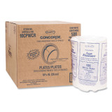 DART 10CPWCR Concorde Foam Plate, 3-Compartment Plate, 10.25" dia, White, 125/Pack, 4 Packs/Carton