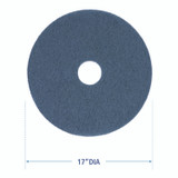 BOARDWALK 4017BLU Scrubbing Floor Pads, 17" Diameter, Blue, 5/Carton