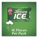 MONDELEZ INTERNATIONAL Dentyne Ice® AMC31500 Sugarless Gum, Spearmint, 16 Pieces/Pack, 9 Packs/Box