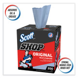 KIMBERLY-CLARK PROFESSIONAL Scott® 75190 Shop Towels, POP-UP Box, 1-Ply, 9 x 12, Blue, 200/Box, 8 Boxes/Carton