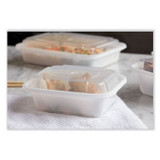 PACTIV EVERGREEN CORPORATION NC818 Newspring VERSAtainer Microwavable Containers, Rectangular, 12 oz, 4.5 x 5.5 x 2.12, White/Clear, Plastic, 150/Carton