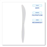 BOARDWALK KNIFEMWPP Mediumweight Polypropylene Cutlery, Knife, White, 1000/Carton