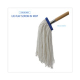 BOARDWALK 732R Mop Head, Economical Lie-Flat Head, Rayon Fiber, 32-Oz., White, 12/Carton