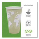 ECO-PRODUCTS,INC. EP-BHC16-WA World Art Renewable and Compostable Hot Cups, 16 oz, Paper, Tan, 50/Pack, 20 Packs/Carton
