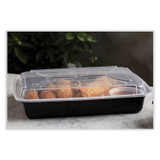 PACTIV EVERGREEN CORPORATION NC989B Newspring VERSAtainer Microwavable Containers, Rectangular, 58 oz, 8.5 x 11.5 x 2.5, Black/Clear, Plastic, 150/Carton