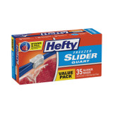 REYNOLDS FOOD PACKAGING Hefty® R88079 Slider Stand and Fill Freezer Storage Bags, 32 oz, 7" x 8", Clear, 35/Box