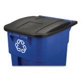 RUBBERMAID COMMERCIAL PROD. 9W27-73 BLU Square Brute Recycling Rollout Container, 50 gal, Plastic, Blue