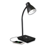 OTTLITE TECHNOLOGIES, INC CSA26KUQSHPR Wellness Series Infuse LED Desk Lamp with Wireless and USB Charging, 15.5" High, Black