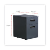 ALERA PABFCH File Pedestal, Left or Right, 2-Drawers: Box/File, Legal/Letter, Charcoal, 14.96" x 19.29" x 21.65"