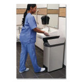 RUBBERMAID COMMERCIAL PROD. 1901993 Slim Jim Stainless Steel Step-On Container, End Step Style, 13 gal, Stainless Steel, Black