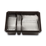 GEORGIA PACIFIC Dixie® CH0369DX7PK Combo Pack, Tray with Clear Plastic Utensils, Heavyweight, (90) Forks/(30) Knives/(60) Spoons, Plastic, Clear, 1,800/Carton