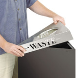 SAFCO PRODUCTS 9560WA Trifecta Waste Receptacle Lid, Laser Cut "WASTE" Inscription, 20w x 20d x 3h, Stainless Steel