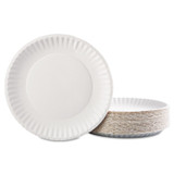 AJM PACKAGING CORP. Corporation PP9GRAWHPK Paper Plates, 9" dia, White, 100/Pack