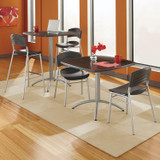 ICEBERG ENTERPRISES 65614 CafeWorks Cafe-Height Table, Square, 36" x 36" x 30", Walnut/Silver