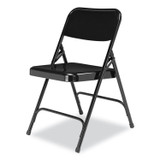 NATIONAL PUBLIC SEATING NPS® 210 200 Series Premium All-Steel Double Hinge Folding Chair, Supports Up to 500 lb, 17.25" Seat Height, Black, 4/Carton