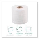 WINDSOFT 2400 Bath Tissue, Individually Wrapped Rolls, Septic Safe, 2-Ply, White, 400 Sheets/Roll, 24 Rolls/Carton