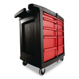 RUBBERMAID COMMERCIAL PROD. 7734-88 Five-Drawer Mobile Workcenter, 32.63w x 19.9d x 33.5h, Black Plastic Top